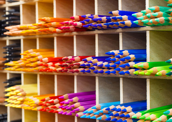 Colored Pencils separated by color