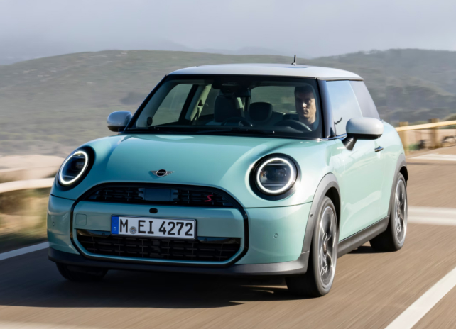 MINI driving on open road