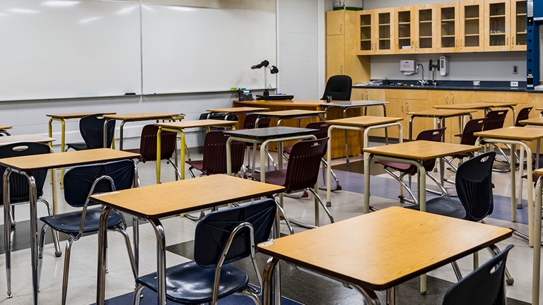 Desks in an Education Classroom