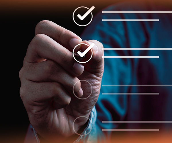 Checking off marketing fundamentals on checklist