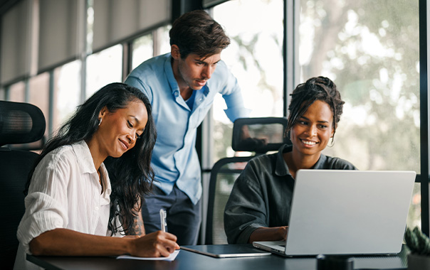 Team utilizing AI to create unique content